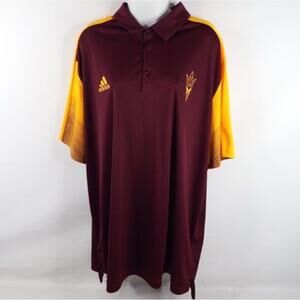 Mens Adidas Arizona State Sun Devils Polo Shirt Size 2XL Maroon EUC
